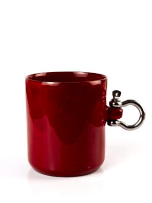 Sailor Metal Kulplu Kahve Mug - Kırmızı