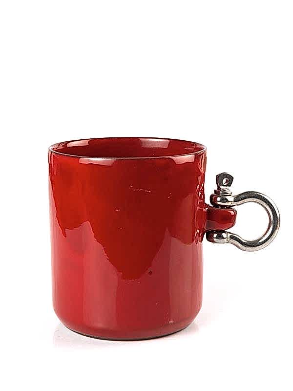 Sailor Metal Kulplu Kahve Mug - Kırmızı